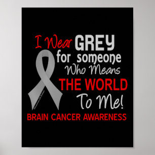 Affiche Cancer Du Cerveau Pour Quelqu'Un Qui Signifie Mond
