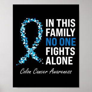 Affiche Cancer du côlon Cancer du côlon Bleu Ruban