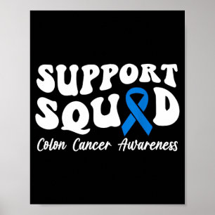 Affiche Cancer du côlon équipe de soutien ruban bleu côlon