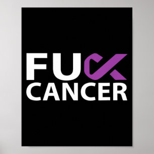 Affiche Cancer du pancréas F U Fu Ruban Violet Cancer