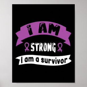 Affiche Cancer du pancréas Je Suis Forte Je Suis Survivant