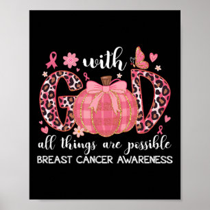 Affiche Cancer du sein Citrouille avec.dieu Toutes les cho