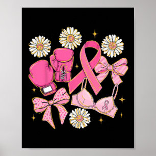 Affiche Cancer du sein de la fille Coquette florale Bow ro