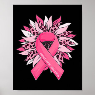 Affiche Cancer du sein Pink Ribbon Tournesol Cancer du sei