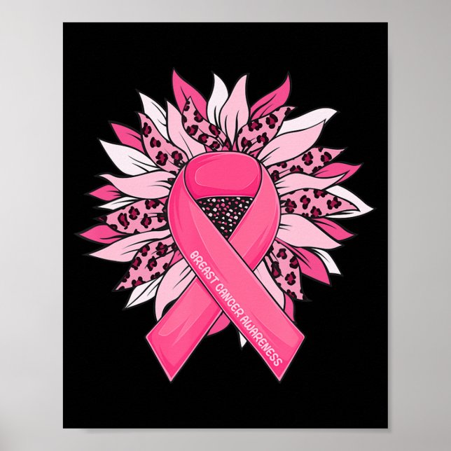 Affiche Cancer du sein Pink Ribbon Tournesol Cancer du sei (Devant)