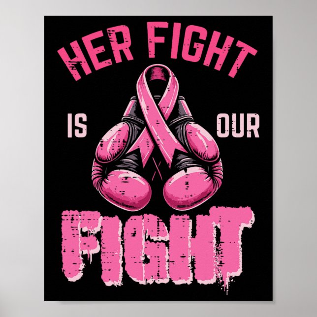 Affiche Cancer du sein Sa lutte Notre lutte Aware Boxing W (Devant)