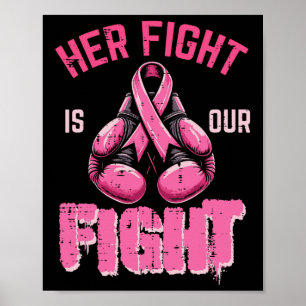 Affiche Cancer du sein Sa lutte Notre lutte Aware Boxing W
