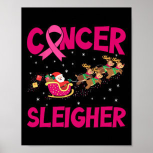 Affiche Cancer du sein Sleighter Noël Père Noël Sleigh Rei