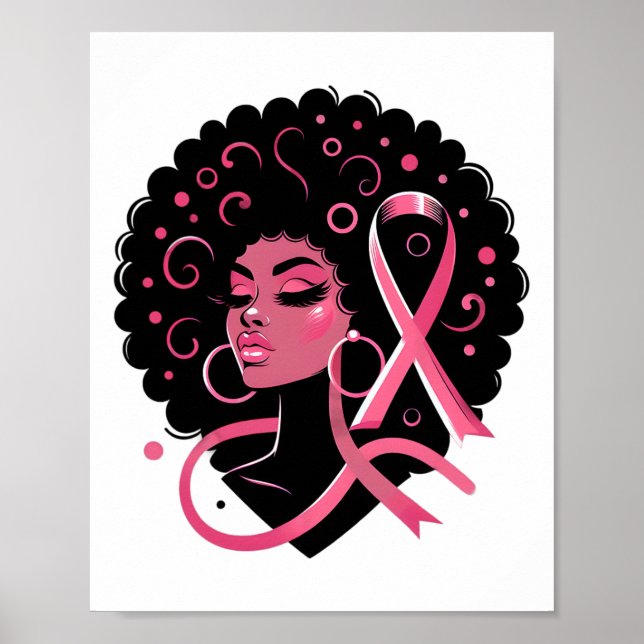 Affiche Cancer du sein Soutien des femmes afro-américaines (Devant)