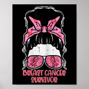 Affiche Cancer du sein Survivant Hairbun Cancer du sein Se
