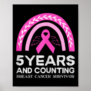 Affiche Cancer du sein Survivant Teil 5 ans Cancer Sans Pi