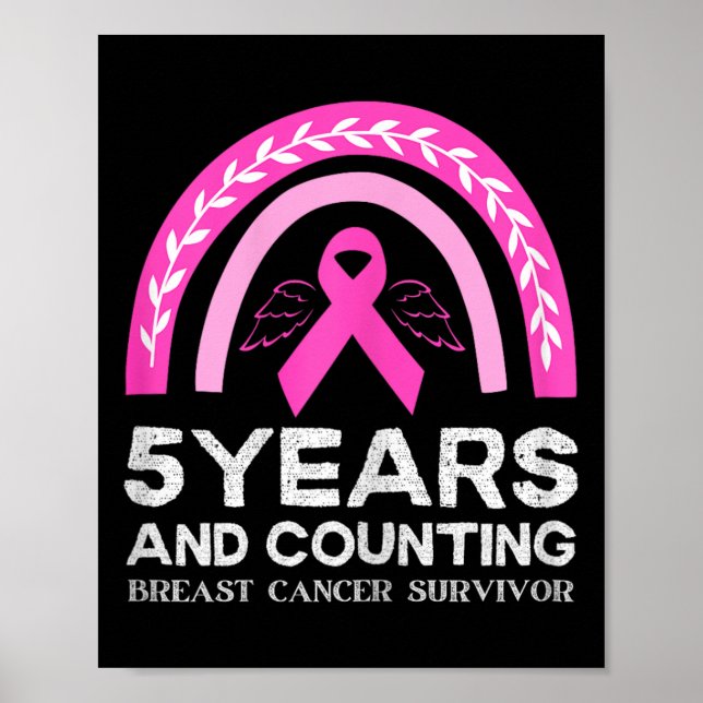 Affiche Cancer du sein Survivant Teil 5 ans Cancer Sans Pi (Devant)
