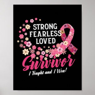 Affiche Cancer du sein Survivante Forte Fearless Lowe