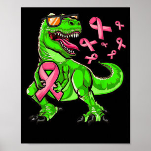 Affiche Cancer du sein T-Rex Dinosaure Garçons Cancer du s