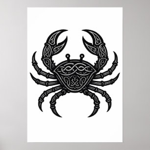 Affiche Cancer — Encre Hantée Zodiaque Crabe