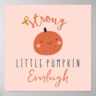 Affiche cancer enfant fort petit citrouille Nom personnali