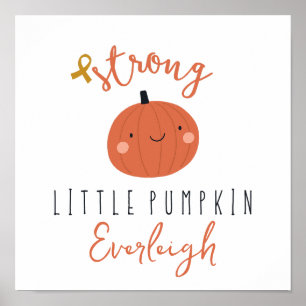 Affiche cancer enfant fort petit citrouille Nom personnali