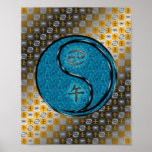 Affiche Cancer et Cheval de l'eau