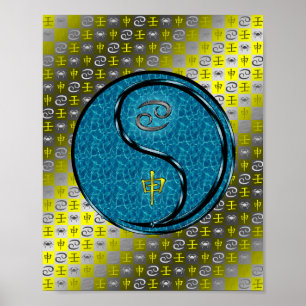 Affiche Cancer et singe de l'eau