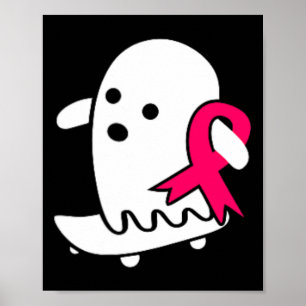 Affiche Cancer Ghost Halloween Pink Breast Cancer Lauréats