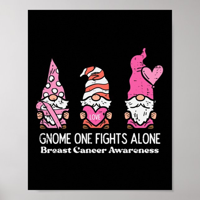 Affiche Cancer Gnome One combat seul Sensibilisation Femme (Devant)