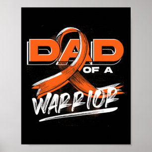 Affiche Cancer Guerrier Orange Ribbon Papa Leukemia Lauréa
