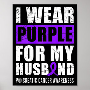 Affiche Cancer Guerrier Purple Ruban Pancréatique Cancer A