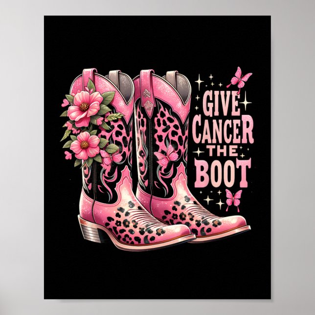 Affiche Cancer Le Boot Westers Cowgirl Boots Cance du sein (Devant)