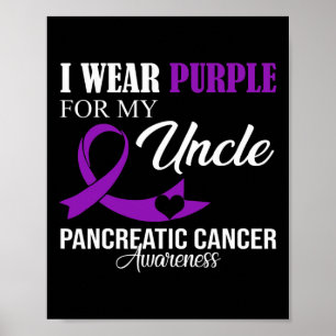 Affiche Cancer Pancréatique Je Porte Violet Pour Mon Oncle