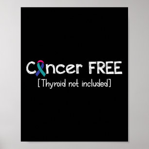 Affiche Cancer Sans Thyroïde Cancer Support Ruban