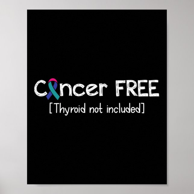 Affiche Cancer Sans Thyroïde Cancer Support Ruban (Devant)