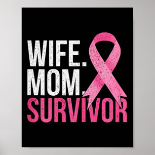 Affiche Cancer Survivante Maman Femme Cadeau du sein Cance