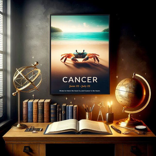 Affiche Cancer tropical Zodiac Beach Art (Créateur téléchargé)