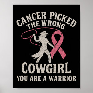 Affiche Cancer vintage Choisi La Mauvaise Cowgirl Vous Ête