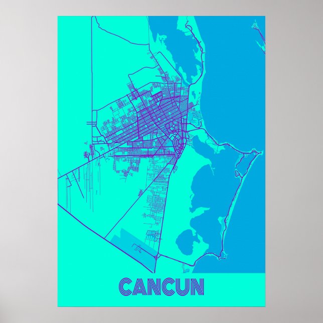 Affiche Cancun - Mexico Galaxy City Map (Devant)