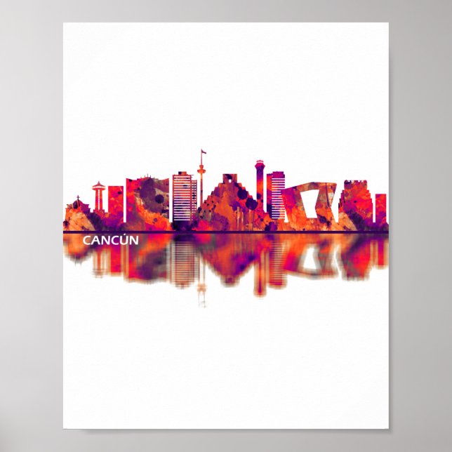 Affiche Cancun Mexico Skyline (Devant)