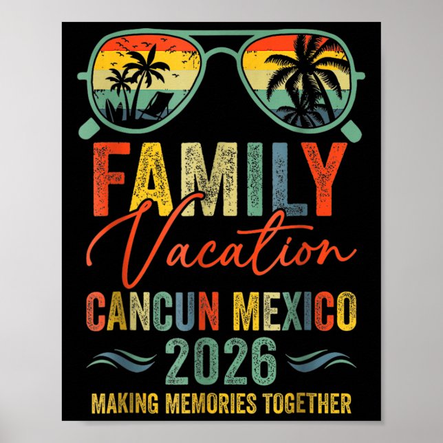 Affiche Cancun Mexico Vacation 2026 Matching Family Group (Devant)