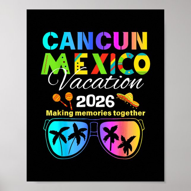 Affiche Cancun Mexico Vacation Beach 2026 Trip Group Squad (Devant)