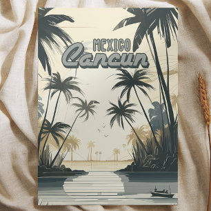 Affiche Cancun Mexique Plage Vintage Voyage Monde Retro Ar