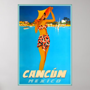 Affiche Cancun Mexique Quintana Roo Benito Juarez Voyage