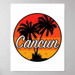 Affiche Cancun Mexique Souvenir Cadeau Croisière Coucher d