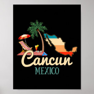 Affiche Cancun Mexique Souvenir Chemise Famille Vacat corr