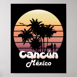 Affiche Cancun Mexique Souvenir de vacances tropicales Été