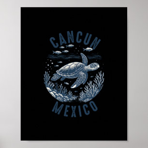 Affiche Cancun Mexique Souvenir Famille Correspondance Vac