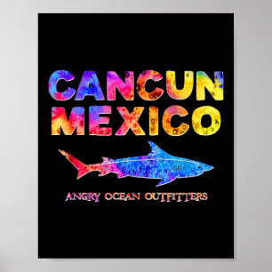 Affiche Cancun Mexique T Chemise Requin Aigle de pêche