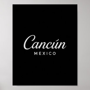 Affiche Cancun Mexique Vacances Rétro Coucher de Soleil Py