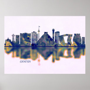 Affiche Cancun Skyline