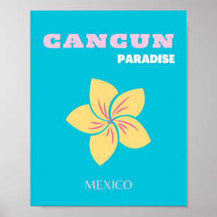 Affiche Cancun Travel Art, Mexique Travel Art, Preppy, Ble