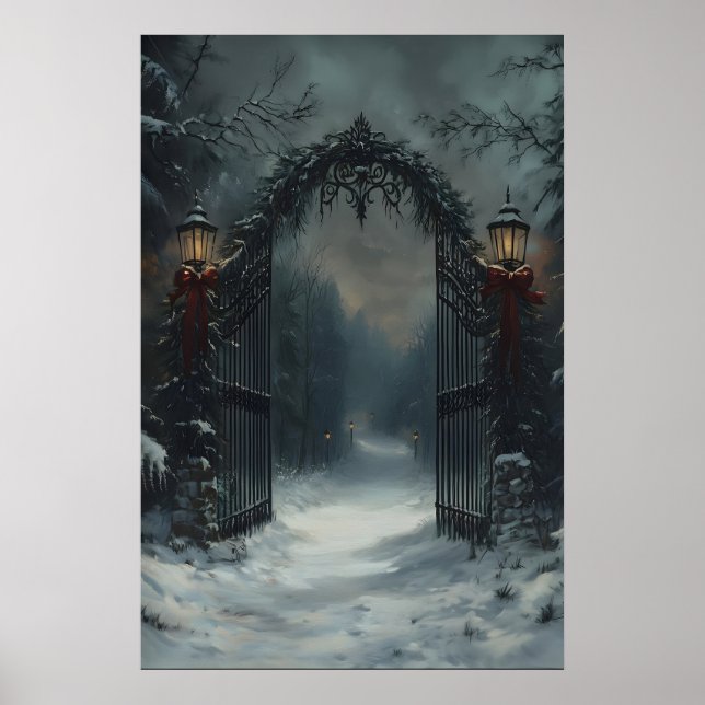 Affiche Candlelit Labyrinth Gothic Castle Corridor Art Pri (Devant)