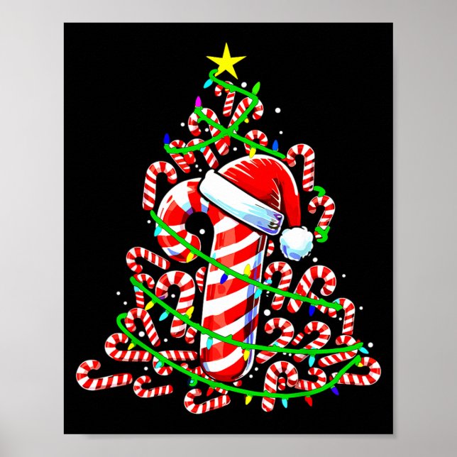 Affiche Candy Cane Christmas Tree Lights Santa  (Devant)
